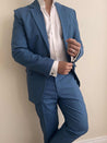 2 Piece Linen Cheltenham Blue Suit