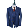 Kids Blue Estate Herringbone Tweed 3 Piece Suit