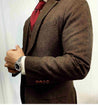 Brown Estate Herringbone 2 Piece Tweed Suit