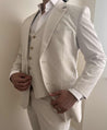 3 Piece Linen Cream Suit