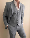 3 Piece Saint Ledger Grey Linen Suit (Pre order)