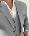 3 Piece Saint Ledger Grey Linen Suit (Pre order)
