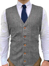 Peaky Grey Estate Herringbone Tweed Vest