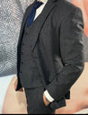 Black Herringbone 3 Piece Tweed Suit