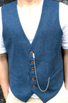 Blinder Blue Estate Herringbone Tweed Vest