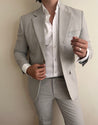 3 Piece Vintage Light Grey Linen Suit (Pre order)