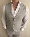3 Piece Vintage Light Grey Linen Suit (Pre order)