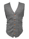 Peaky Grey Estate Herringbone Tweed Vest