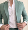 3 Piece Linen Sage Green Suit