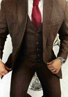 Brown Estate Herringbone 2 Piece Tweed Suit