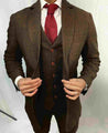 Brown Estate Herringbone 2 Piece Tweed Suit