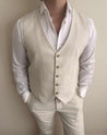 3 Piece Linen Cream Suit