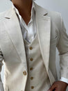 3 Piece Linen Cream Suit