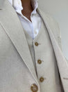 3 Piece Linen Cream Suit