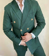 Double Breasted Green 2 Piece Suit