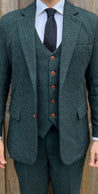 Forest Green 3 Piece Tweed Mens Suit