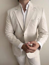 2 Piece Linen Cream Suit