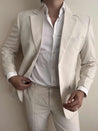 2 Piece Linen Cream Suit