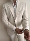 2 Piece Linen Cream Suit