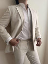 2 Piece Linen Cream Suit