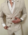 Double Breasted 2 Piece Linen Suit (Pre Order)