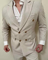 Double Breasted 2 Piece Linen Suit (Pre Order)