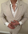 Double Breasted 2 Piece Linen Suit (Pre Order)