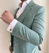 3 Piece Linen Sage Green Suit