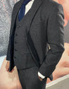 Black Herringbone 3 Piece Tweed Suit