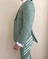 3 Piece Linen Sage Green Suit